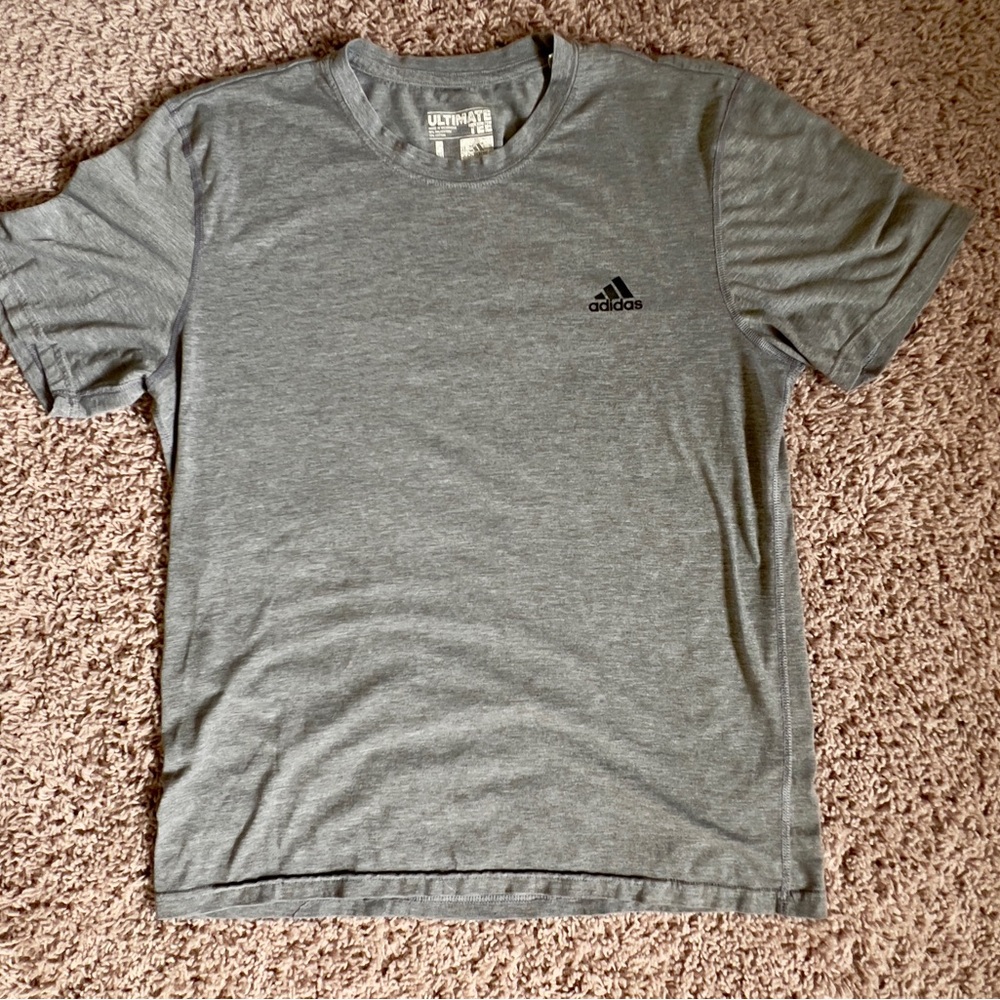 Adidas Men's Heather Gray Tee Size Large